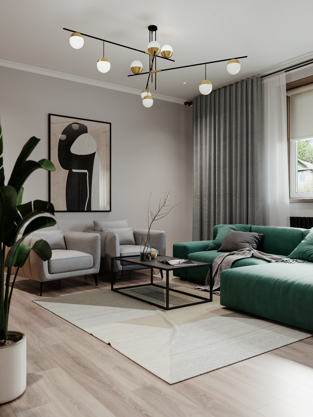 Визуализация гостиной