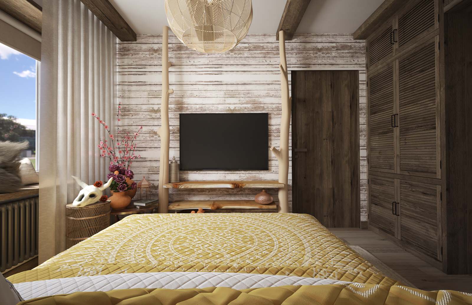 Двухкомнатная квартира. 64 кв.м. в стиле Бохо