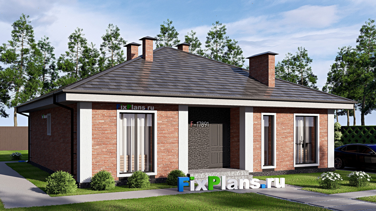 Проект одноэтажного дома 12х13м S122м2 F-17891