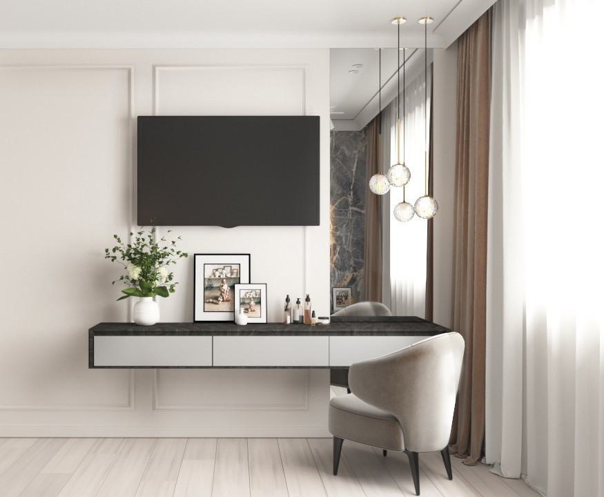 Обложка проекта: Спальня в чёрно-белых тонах