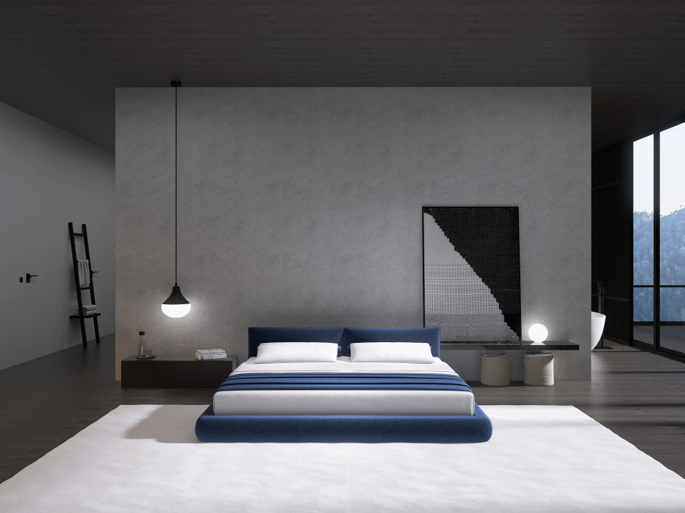 Спальня с атмосферой спокойствия  интерьер мастер блока спальни с ванной