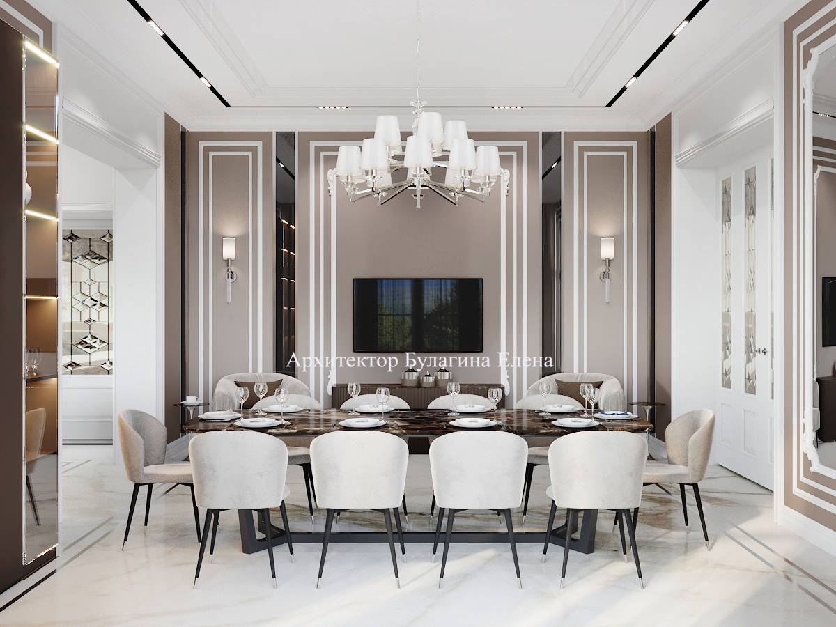 Кухня-столовая с загородном доме