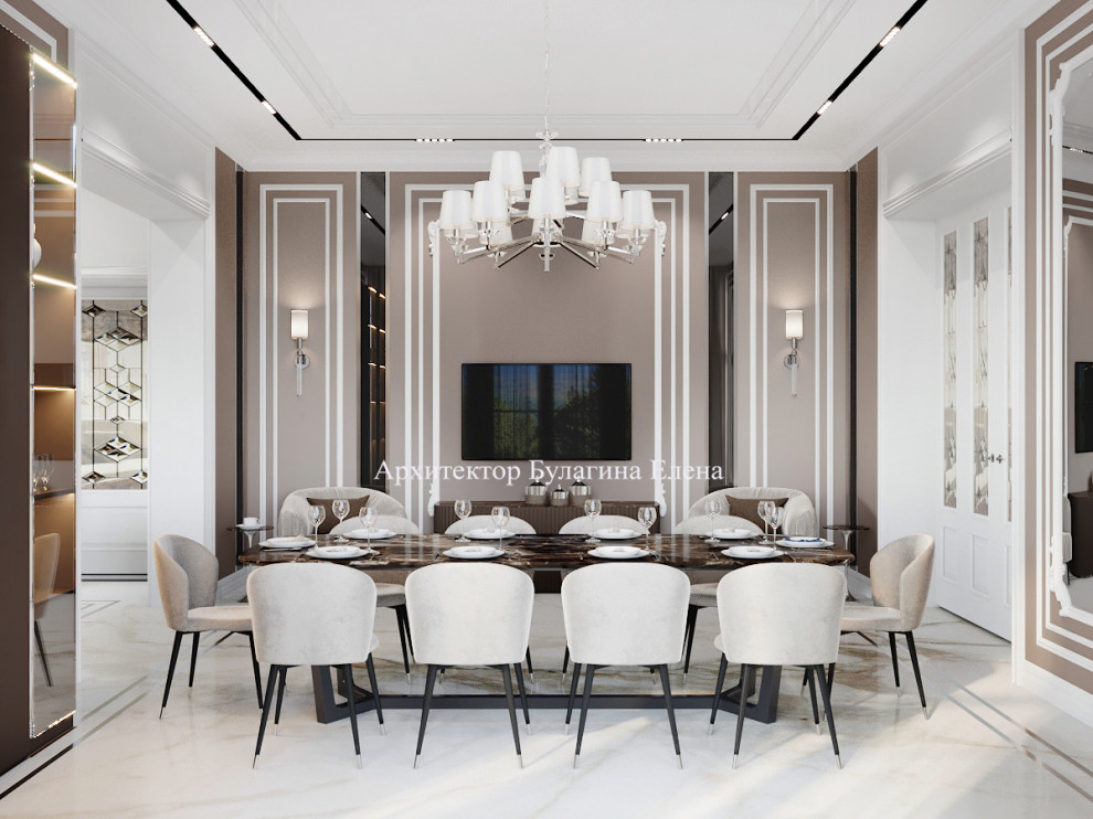 Кухня-столовая с загородном доме