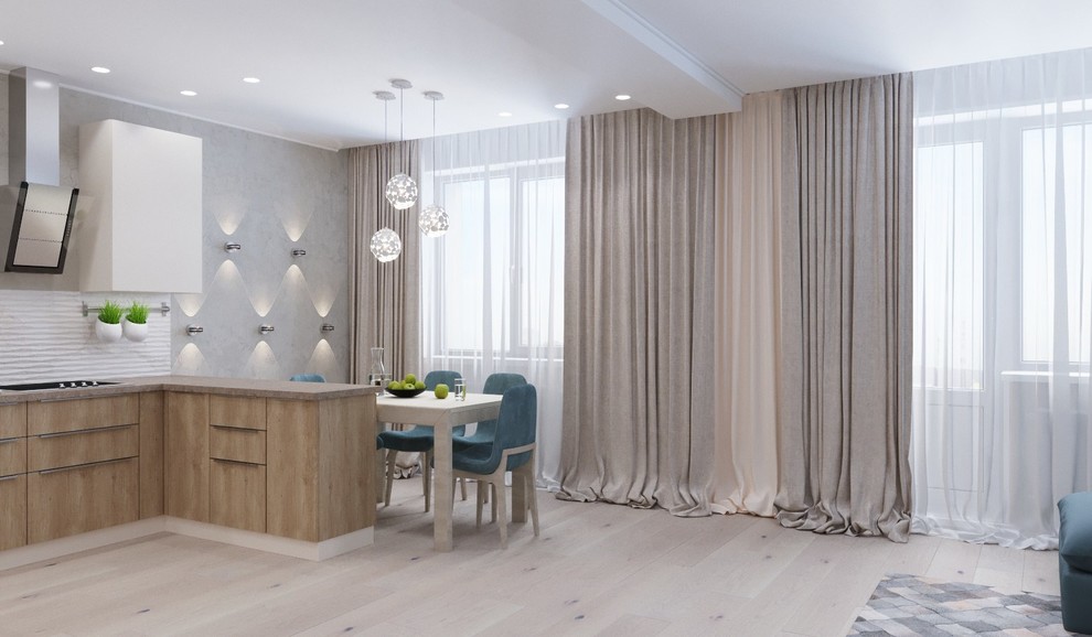 Интерьер кухни-гостиной в современном стиле