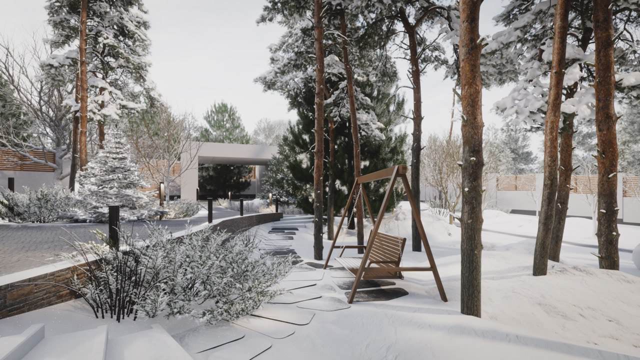 Реконструкция современного дома (зима)