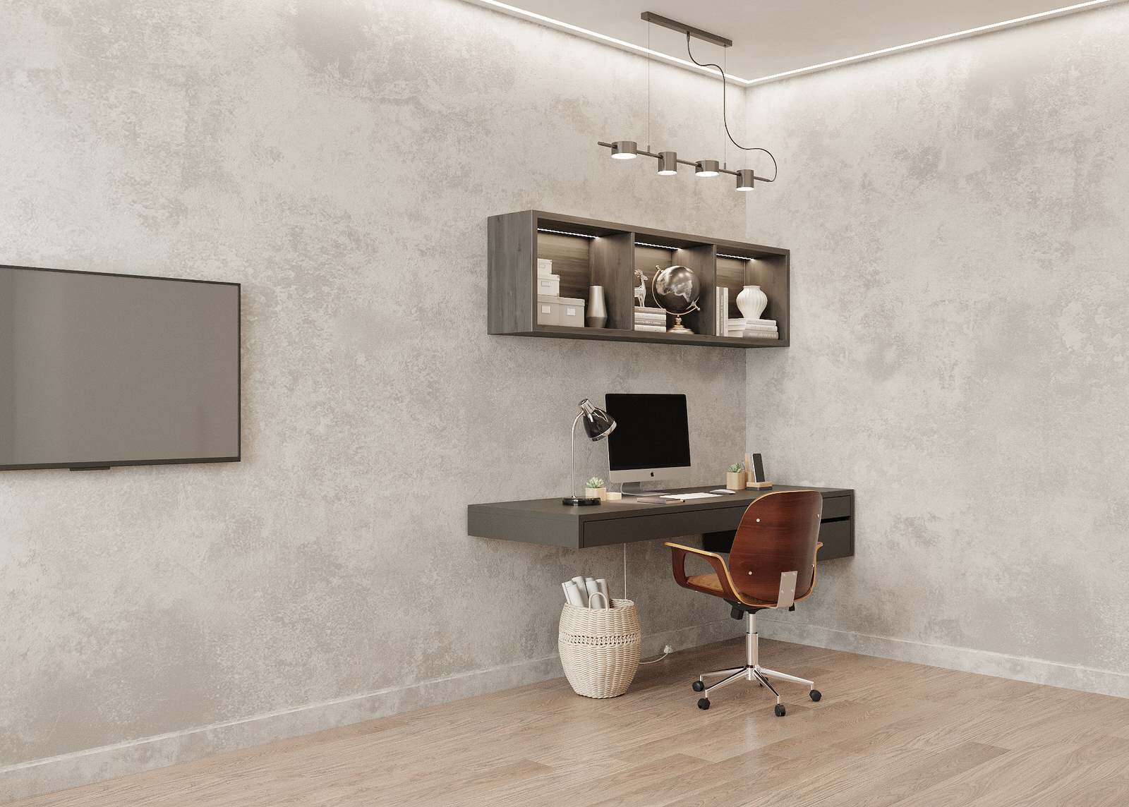 Трехкомнатная квартира для семьи из 4 человек с монохромным интерьером