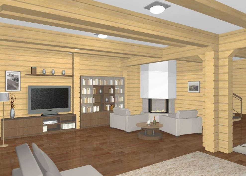 Обложка проекта: Интерьер деревянного дома (брус)