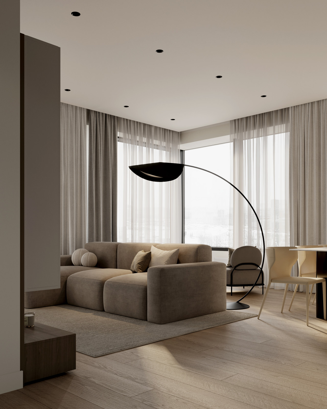 Современный интерьер для активной пары в квартире 85 м² в Москве
