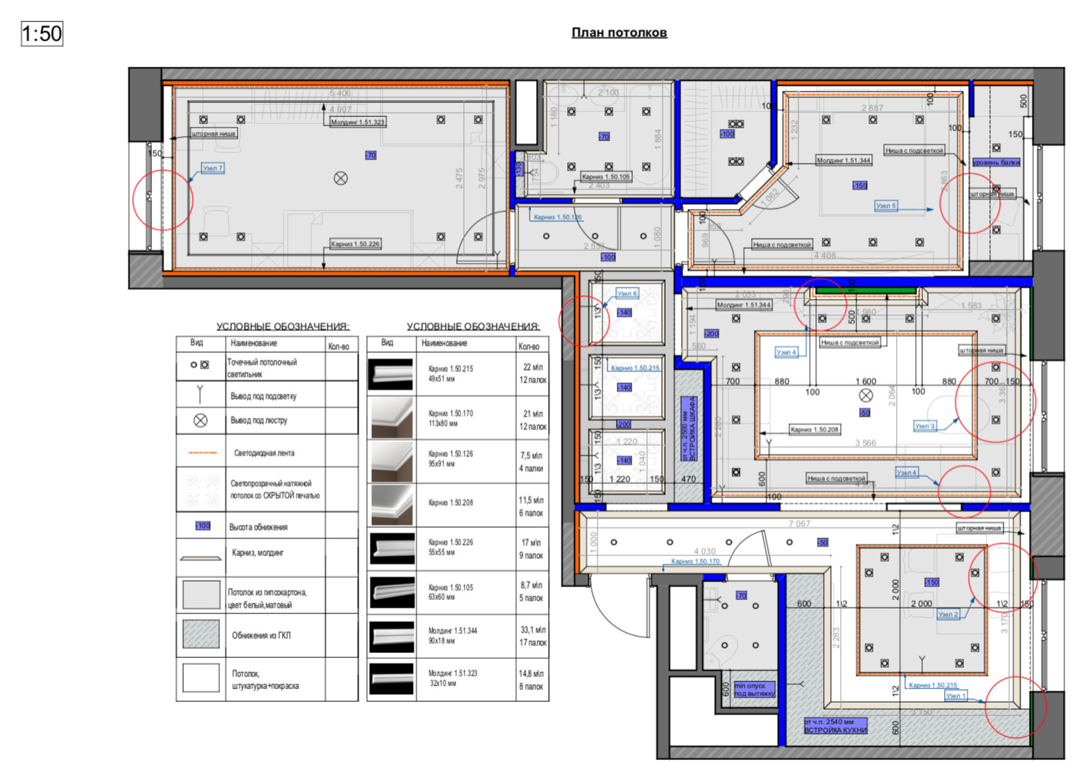 План потолков: примеры