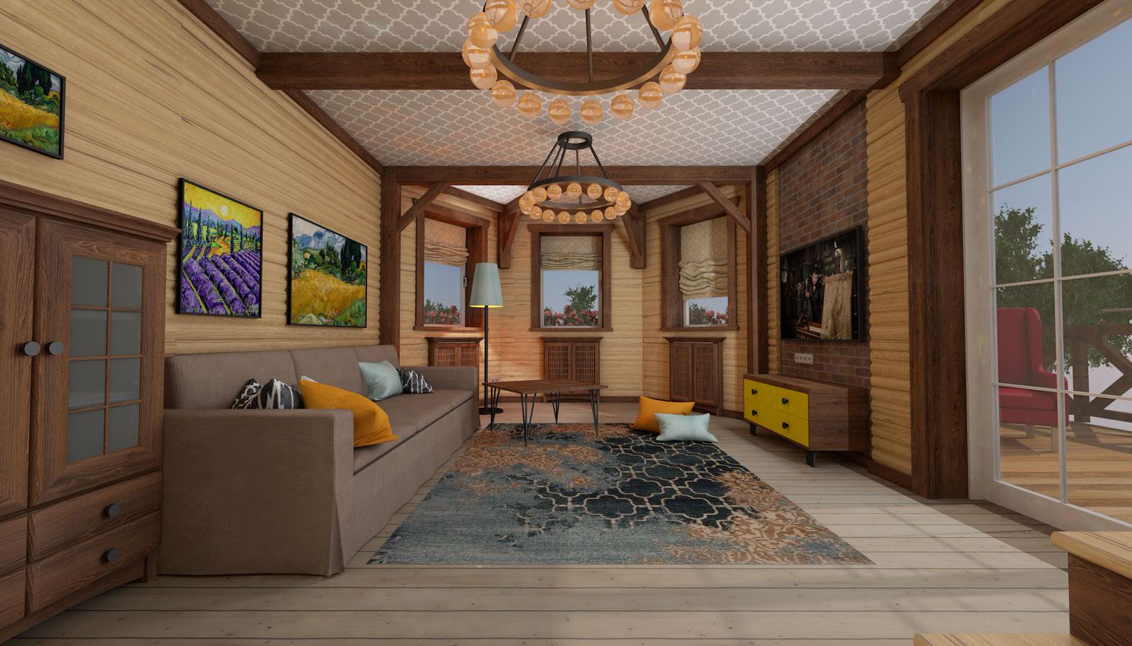 Визуализация гостиной