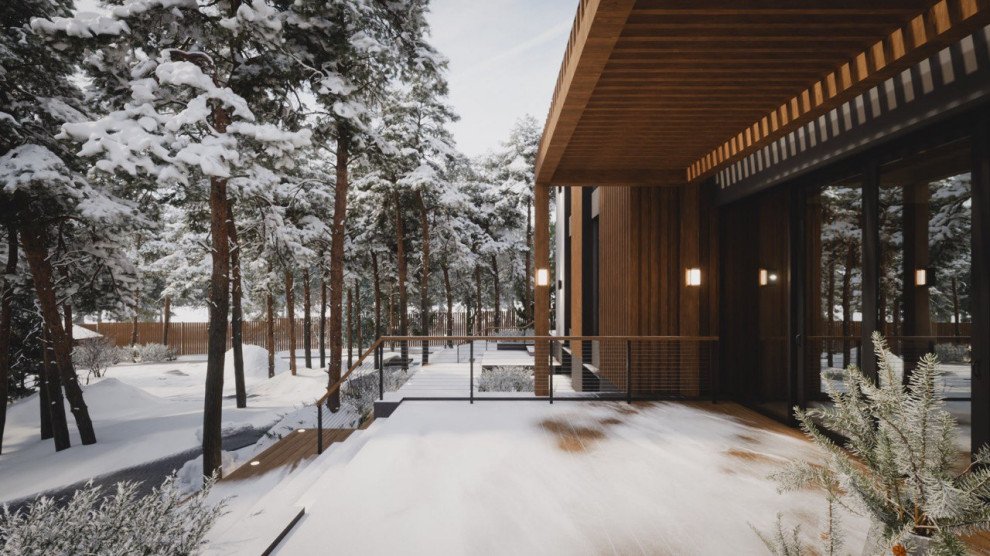 Реконструкция современного дома (зима)