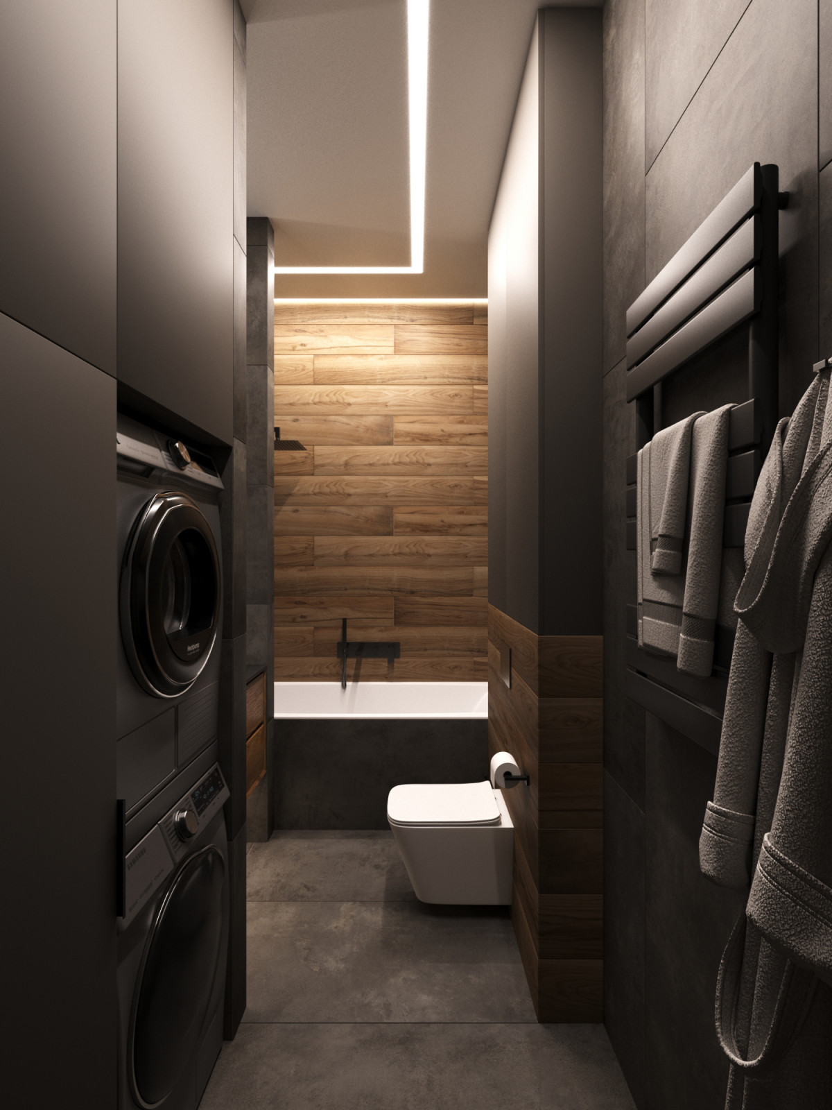 Дизайн интерьера квартиры 77 м2 с 2-мя санузлами и гардеробной