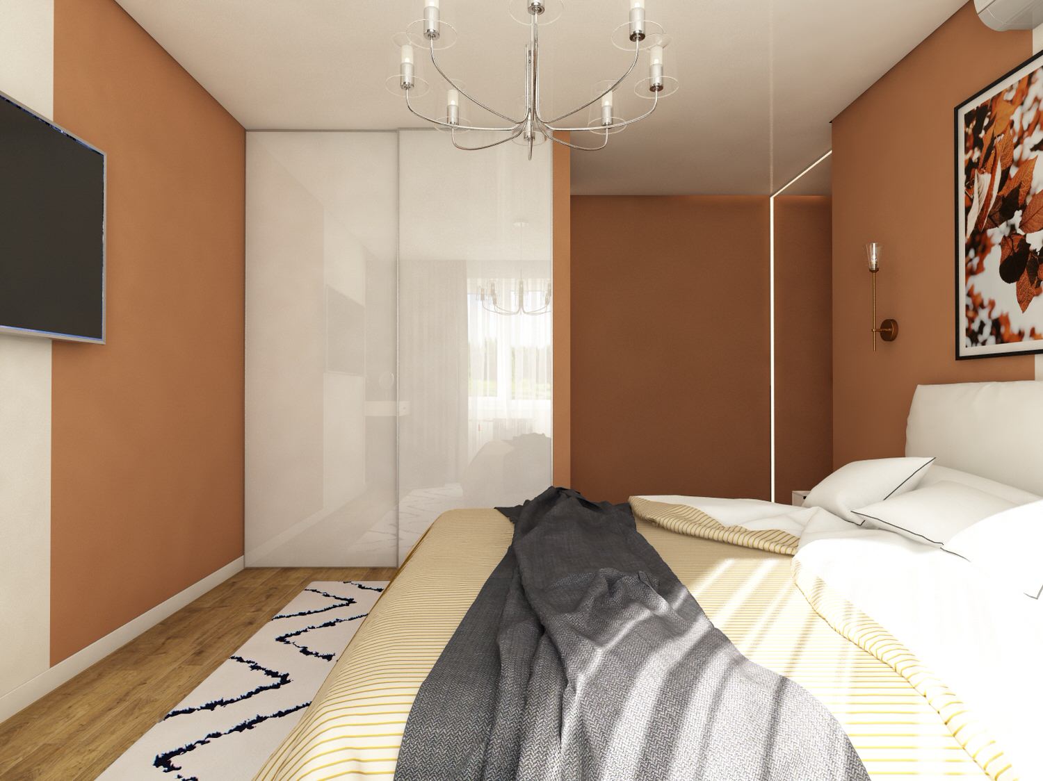 Квартира 60 кв.м. ТЗ от заказчика "Ярко и не ярко))"