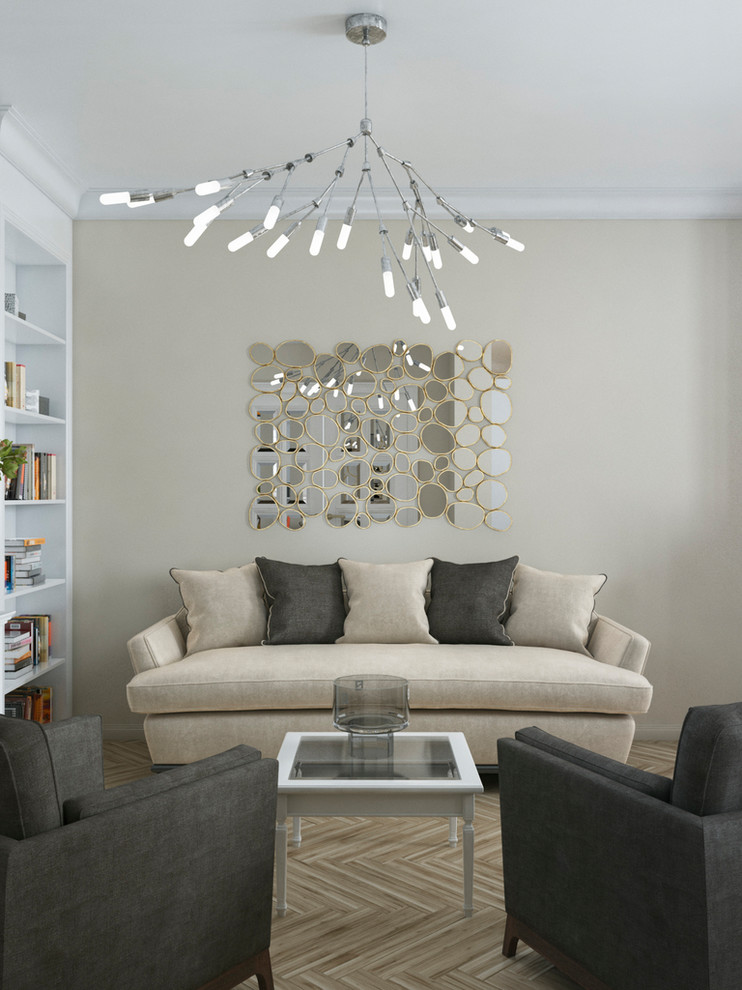 Трехкомнатная квартира в стиле неоклассика, 55 м²