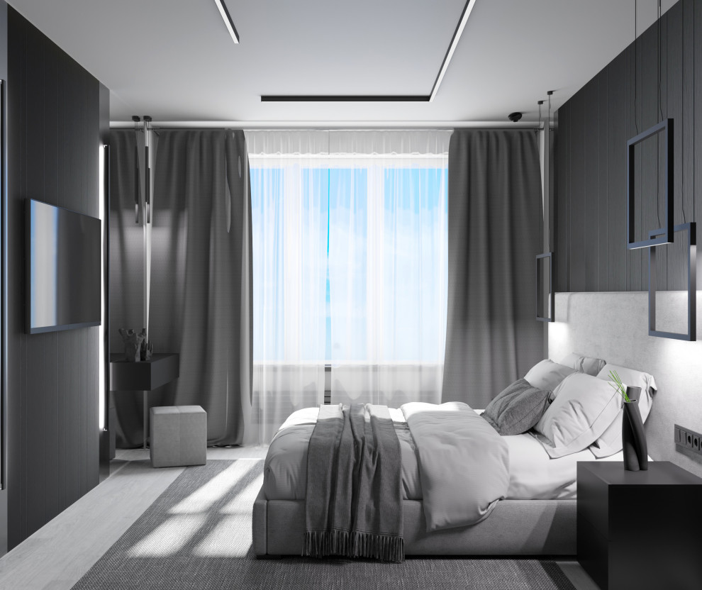 Спальня из проекта квартиры в ЖК "THE MID" 80 м2