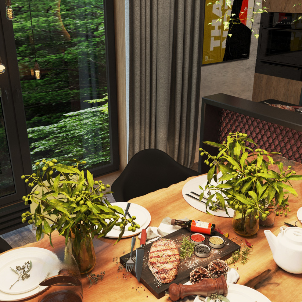 кухня-гостиная, спальня дома в КП Первомайский