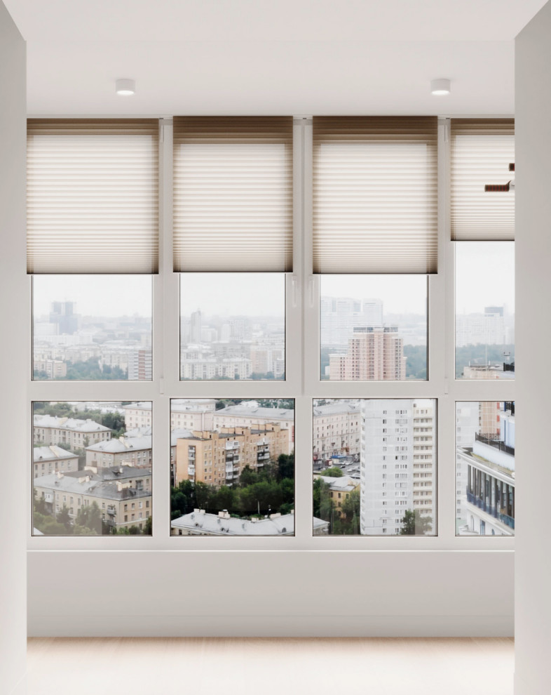 Современный интерьер с яркими акцентами и геометрическими формами