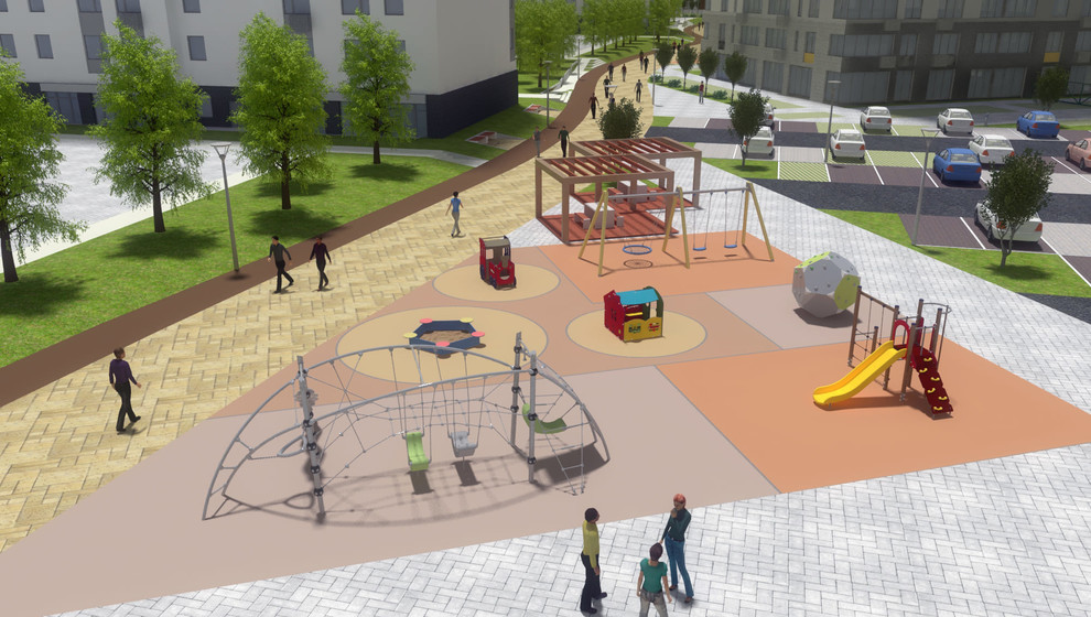 Эскизный проект благоустройства территории квартала "Видный"