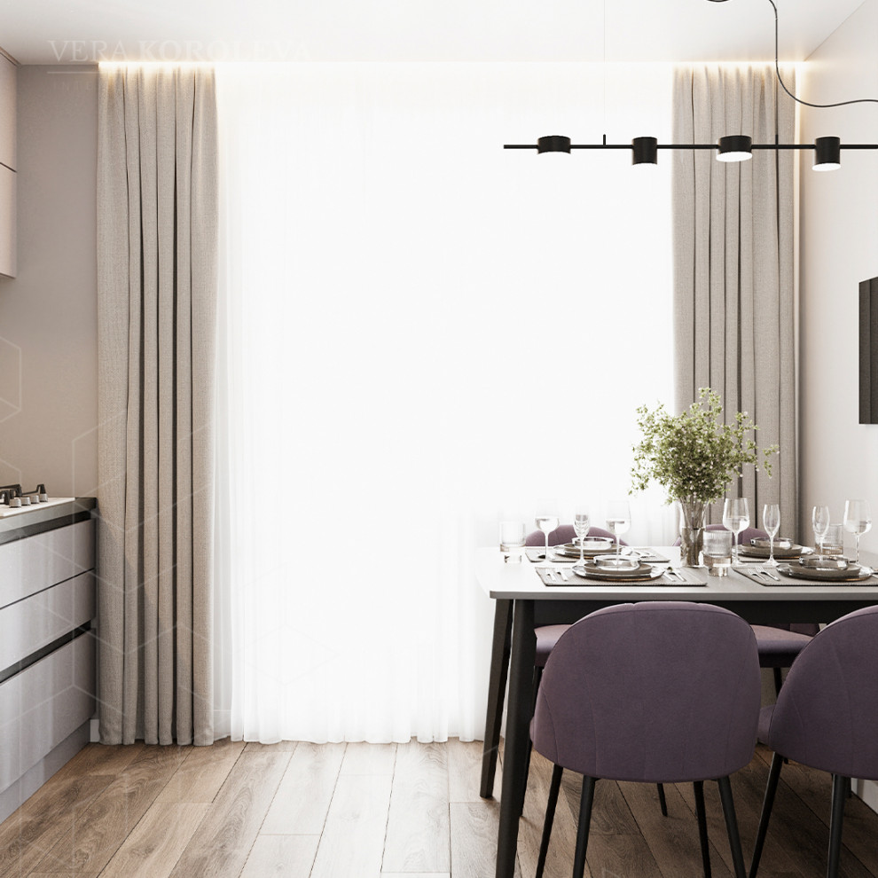 Лавандовая дымка: красивая и функциональная двушка 47 кв.м