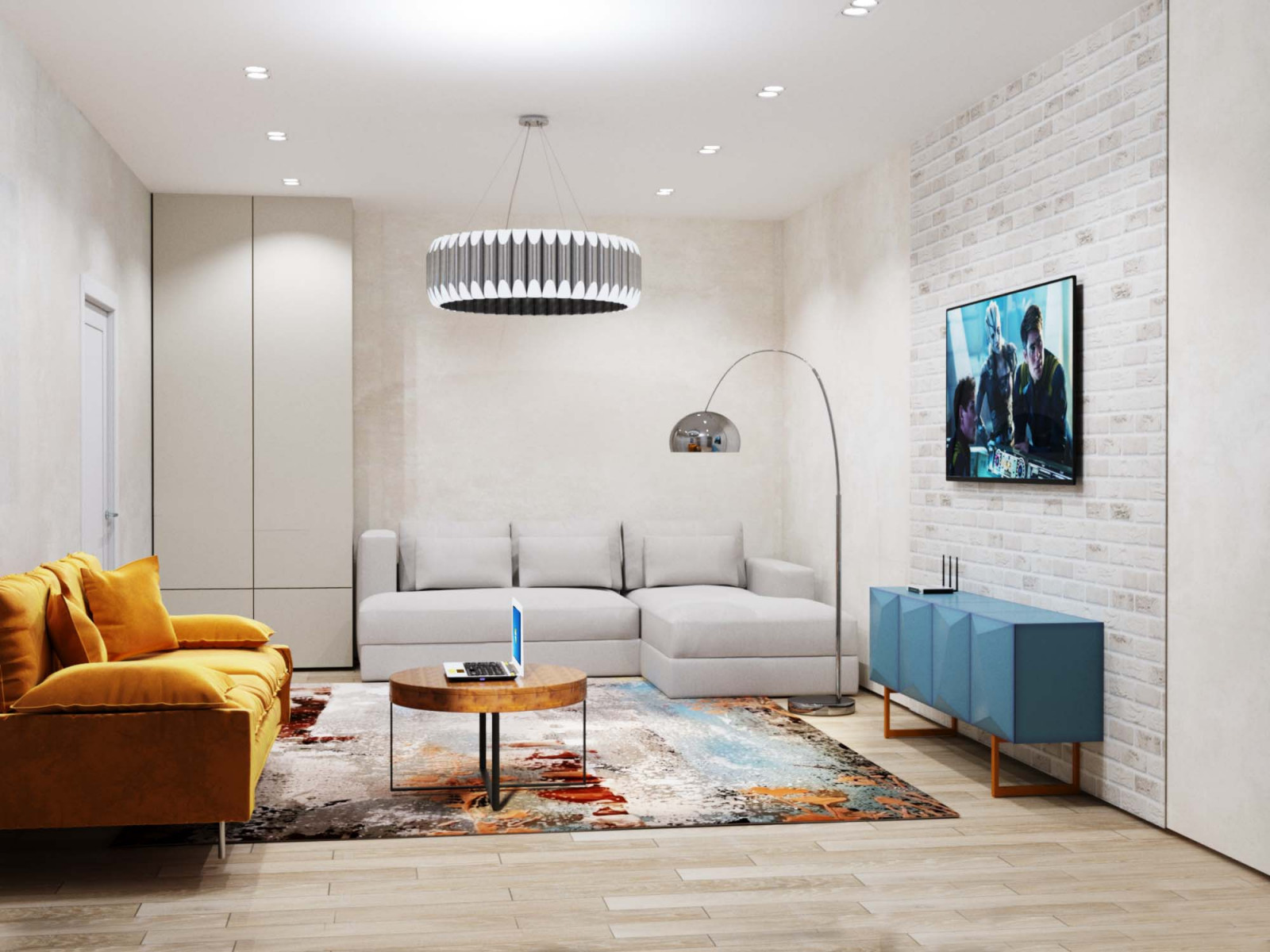 Обложка проекта: Дизайн-проект однокомнатной квартиры