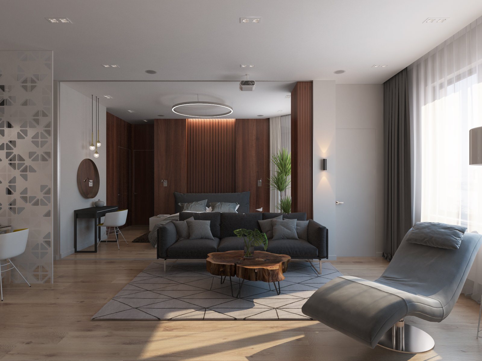 Обложка проекта: Спальня-гостиная