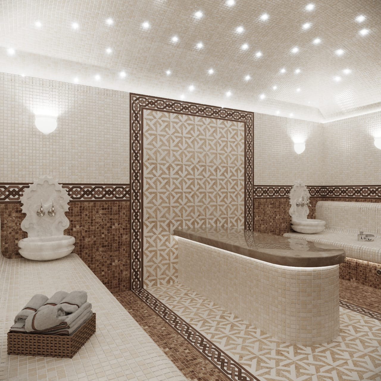 Хамам (турецкая баня) с массажным столом