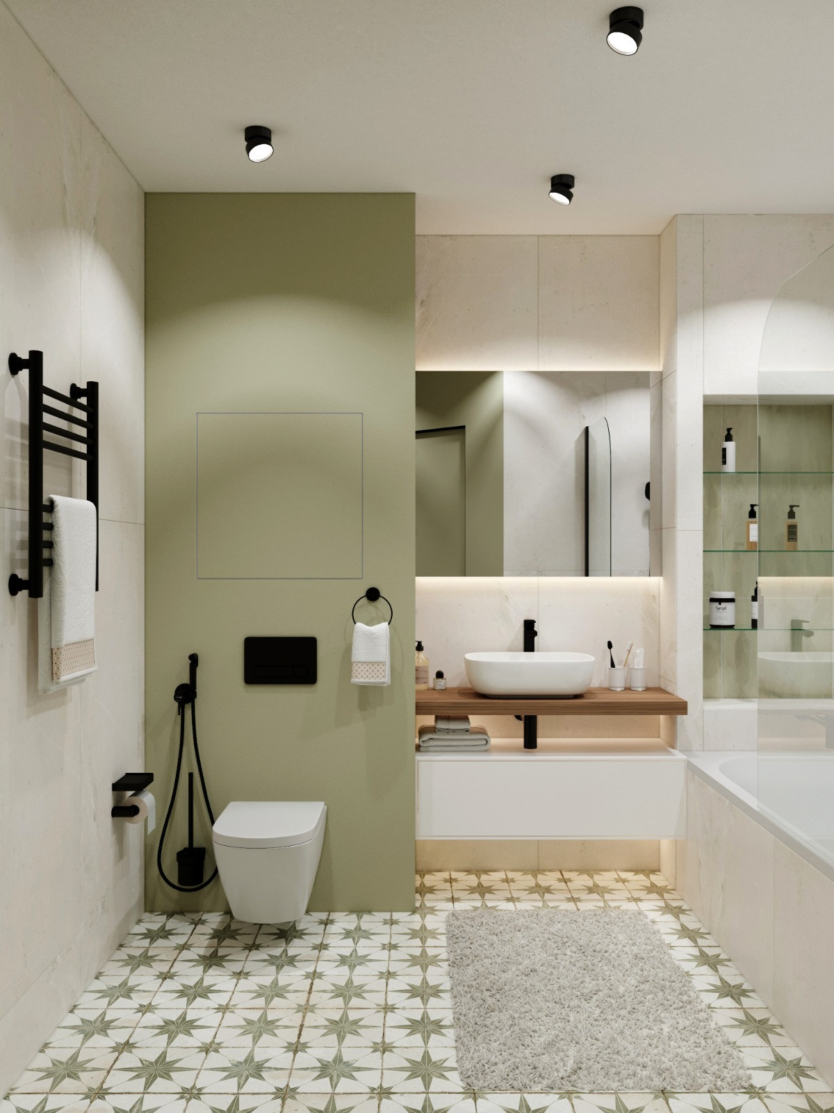 Обложка проекта: Ванная в ЖК "Нахабино" в скандинавском стиле