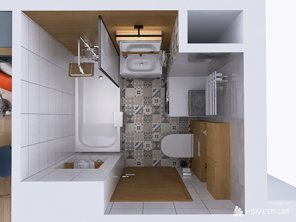 Квартира-студия с кроватью на подиуме для семейной пары