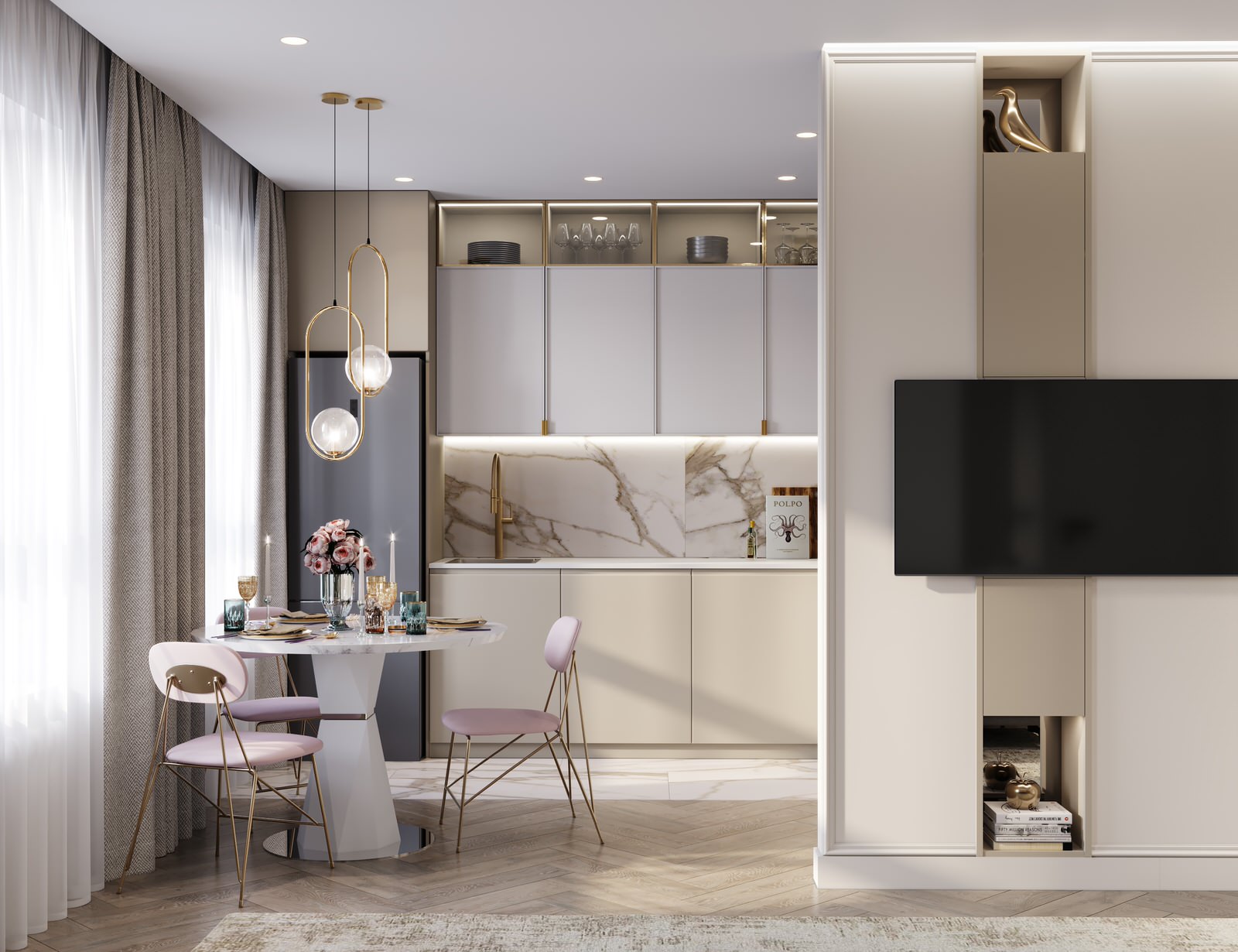 проект "Элегантные ассоциации на 63 м2"