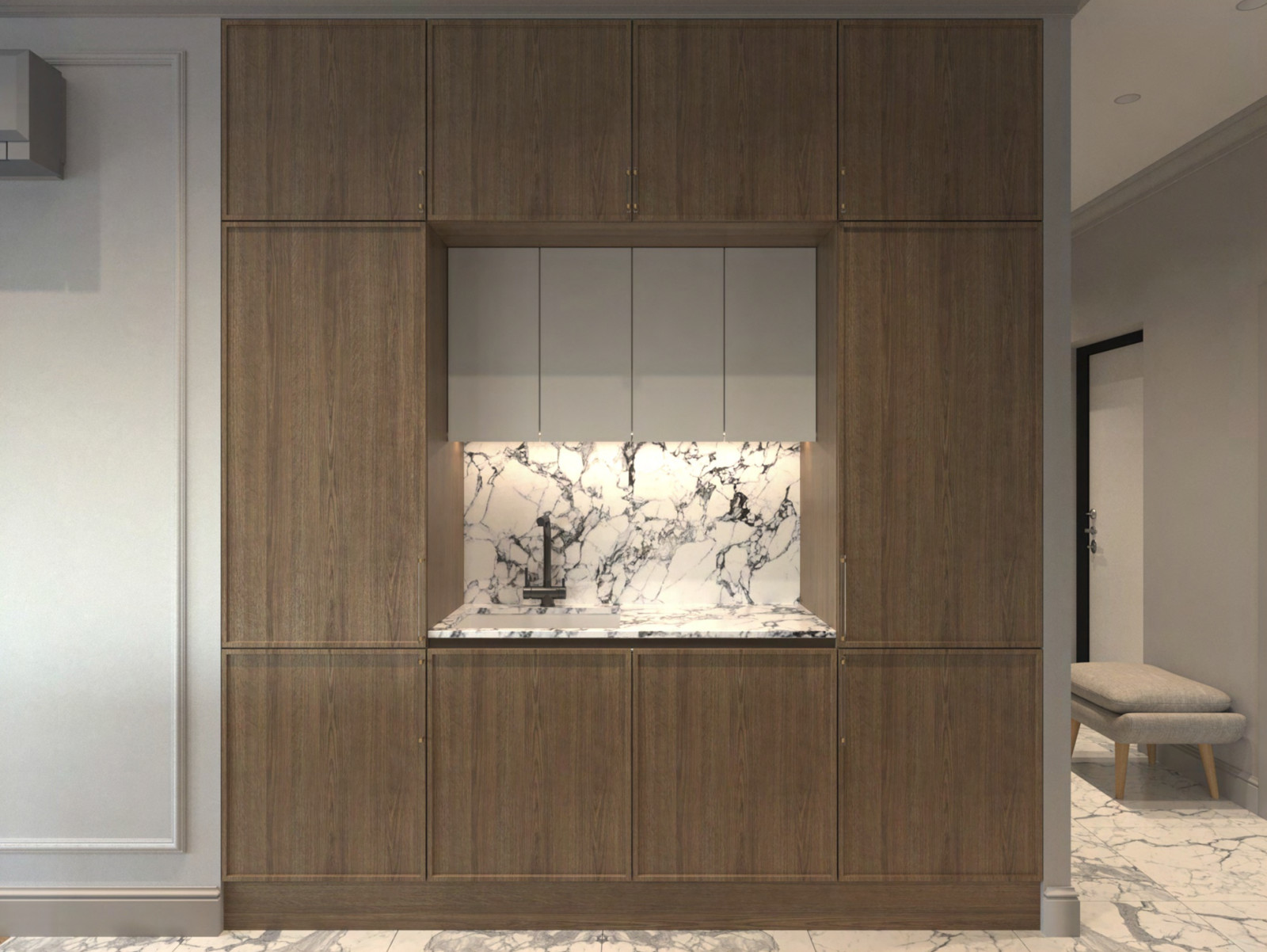 Дизайн проект ЖК Серебряный Фонтан 78м2