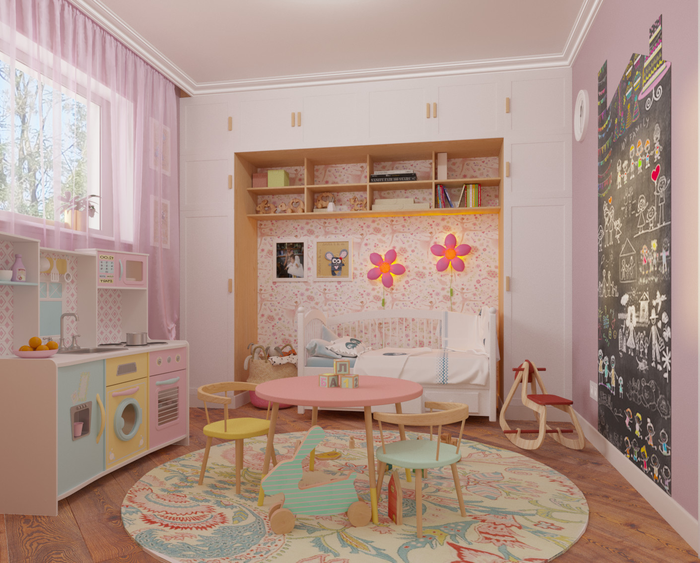 дизайн-проект 2-го этажа дома во Франции