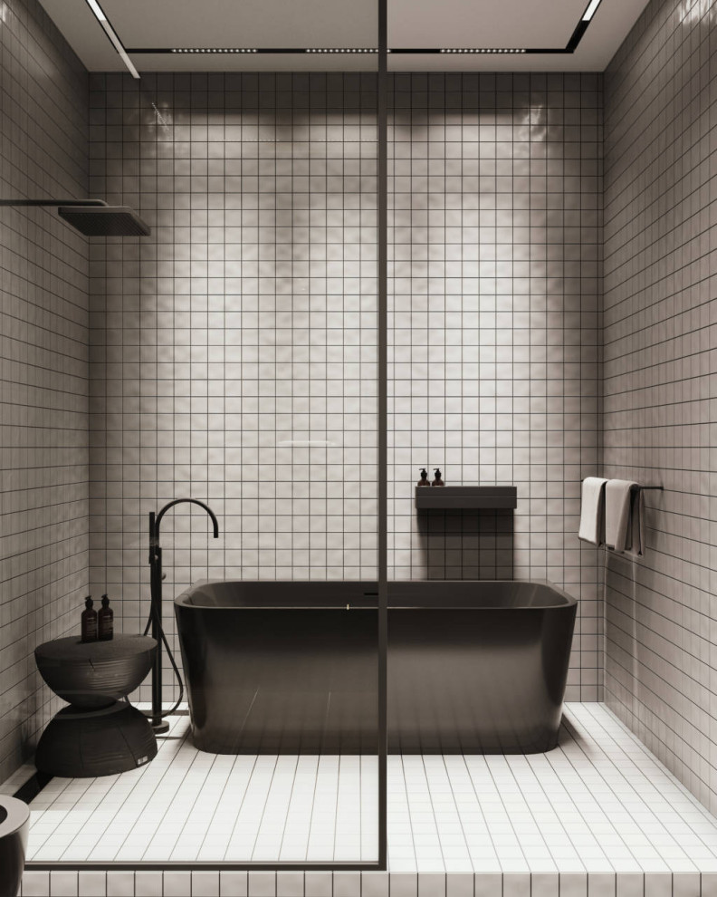 Black interior for a bachelor in St. Petersburg, 75m2