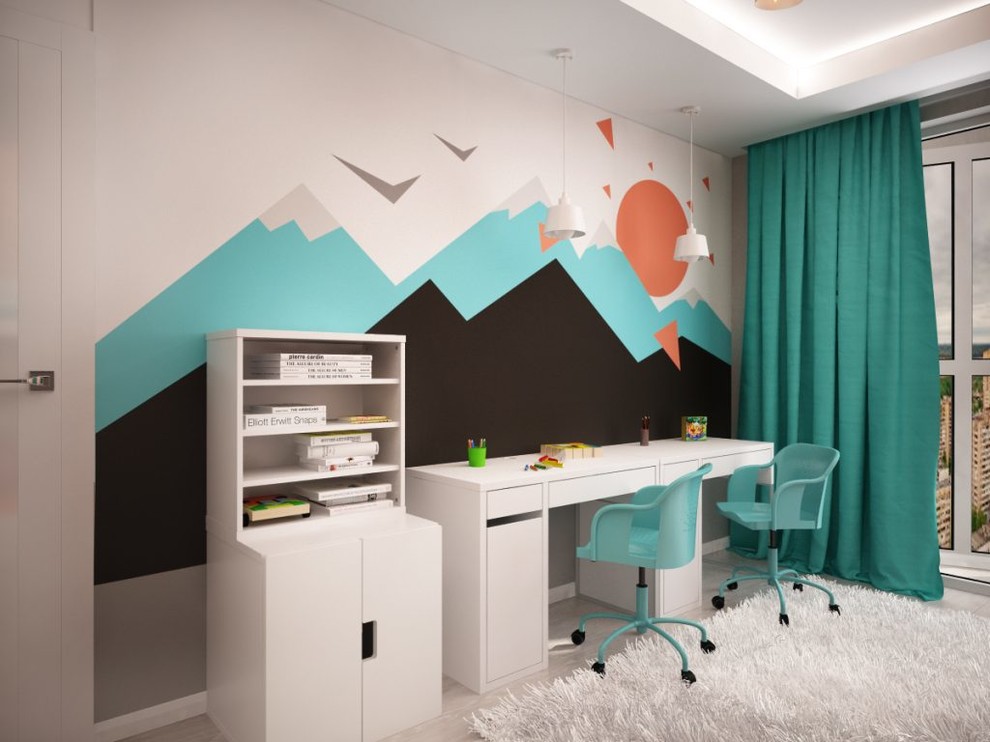 ЖК Акварели. Современный и светлый дизайн проект трехкомнатной квартиры.