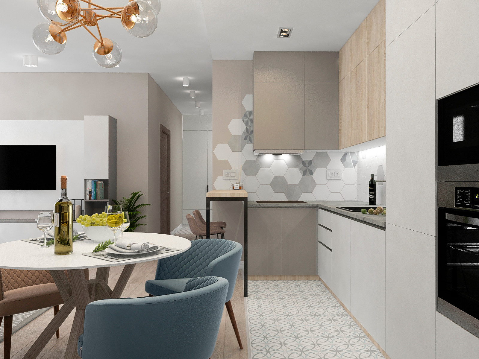 Визуализации квартиры для молодой пары(евродвушка)