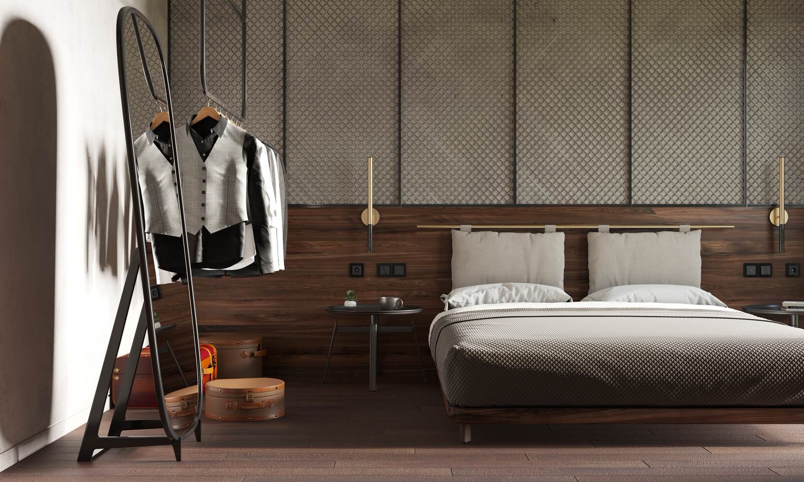 Спальня в стиле лофт