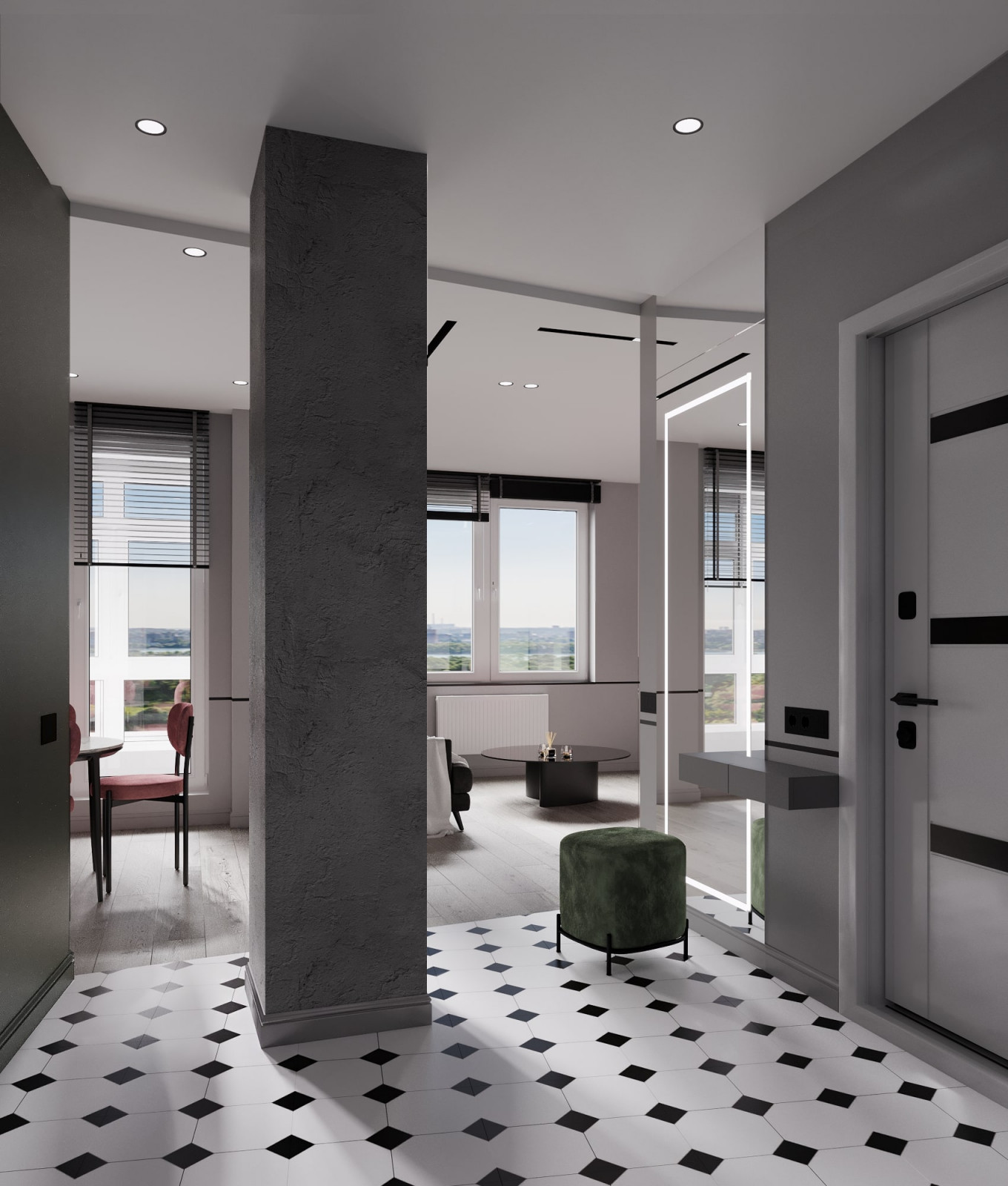 Дизайн-проект двухкомнатной квартиры общей площадью 56 кв.м.