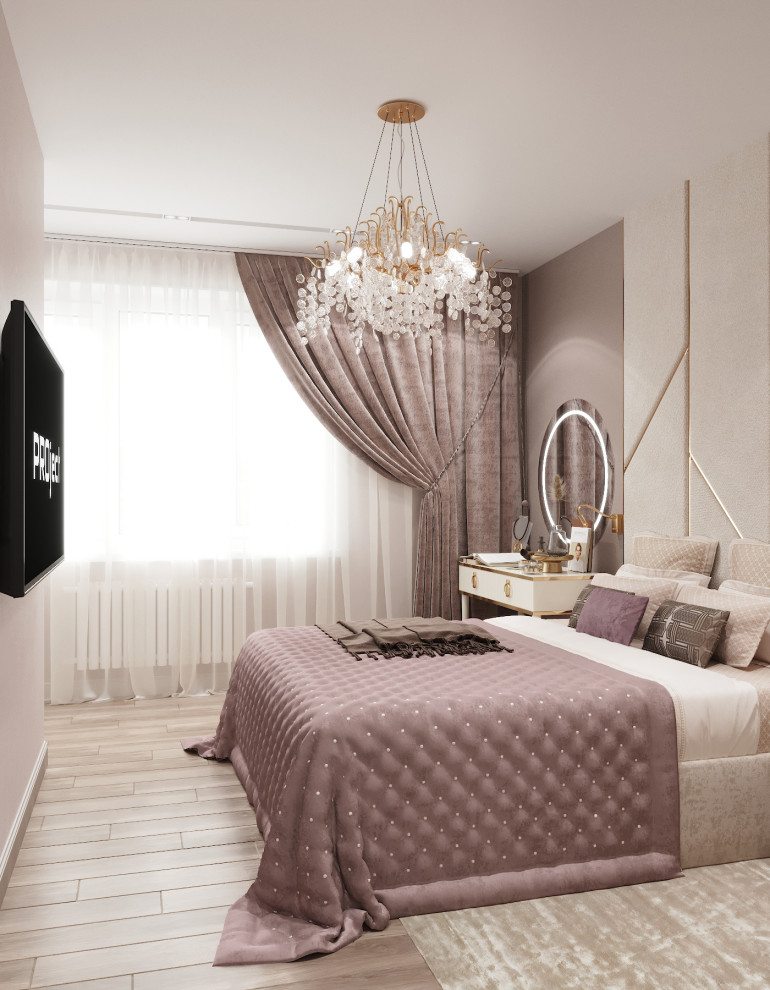 "Пудровые оттенки". Квартира 97 кв.м, ЖК "Левобережный"