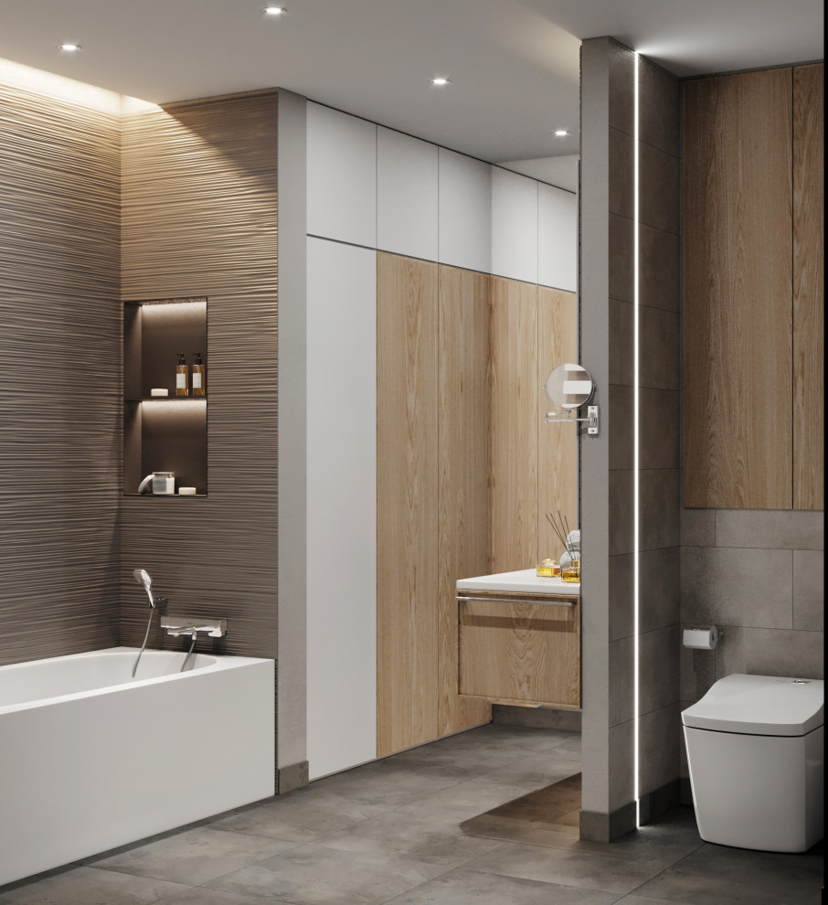 Обложка проекта: Ванная комната в стиле "сканди"