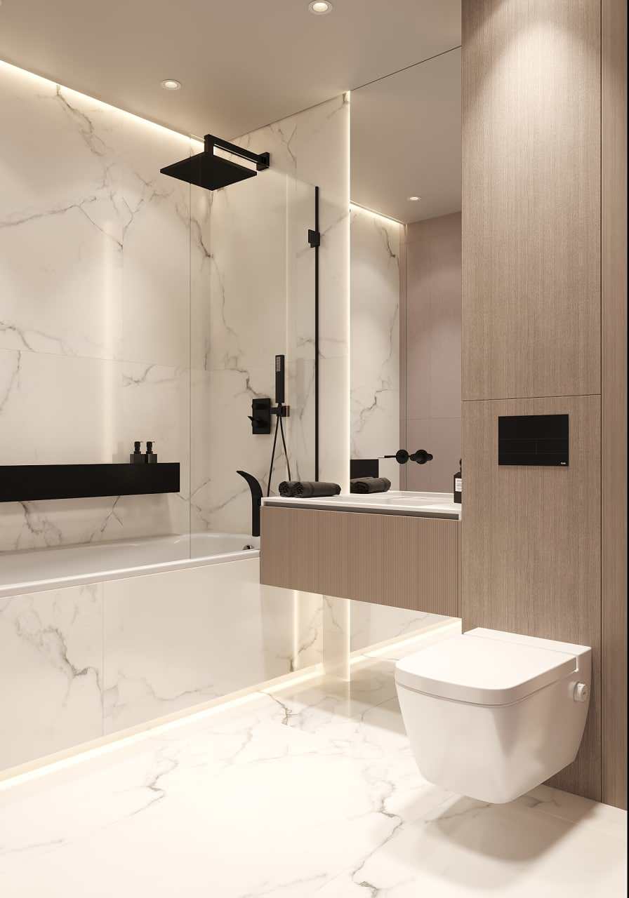 Санузел в терхкомнатной квартире в Москве, м. Войковская