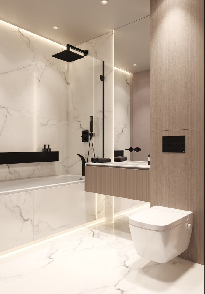 Санузел в терхкомнатной квартире в Москве, м. Войковская