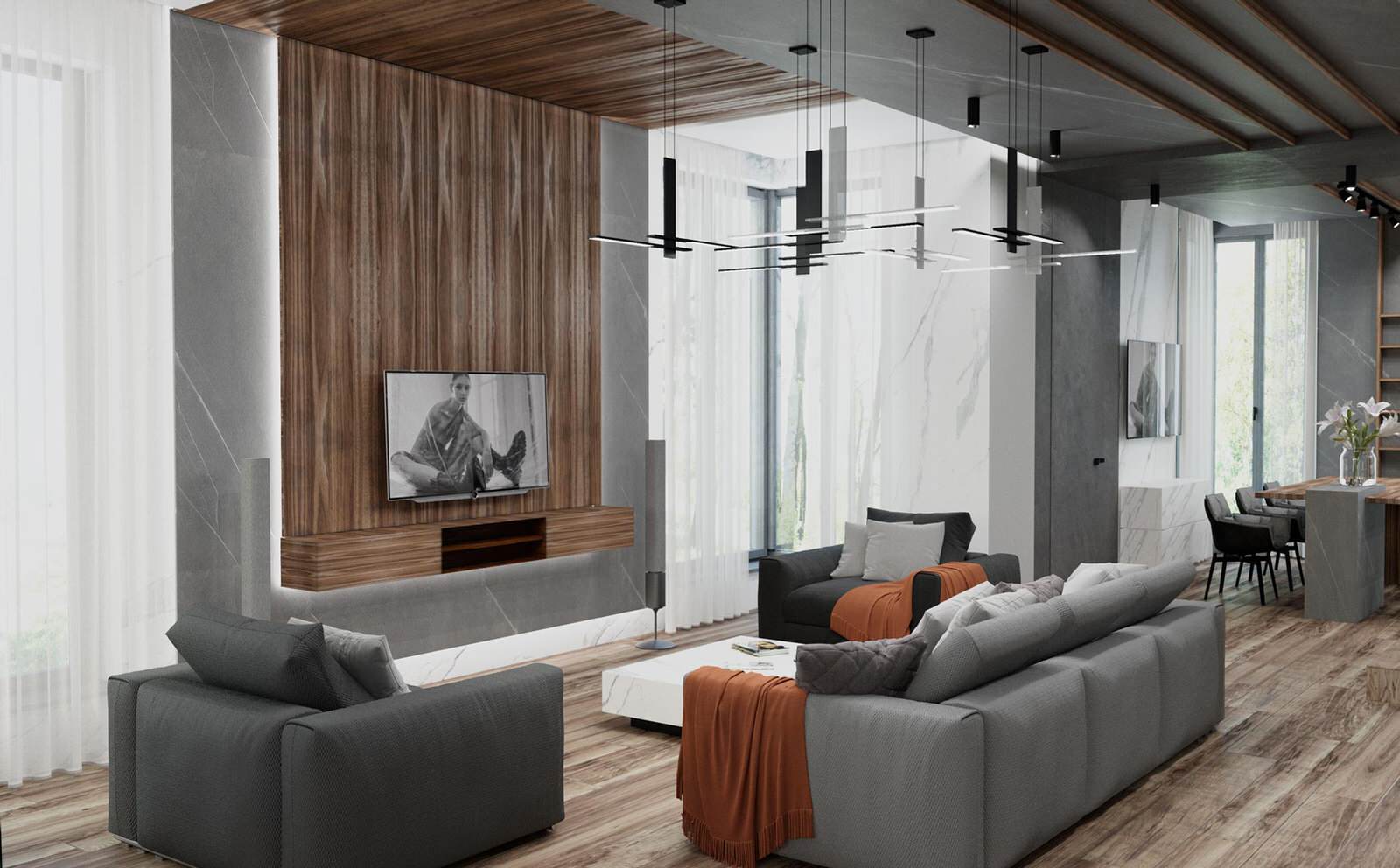 Il soggiorno in stile moderno minimalismo.