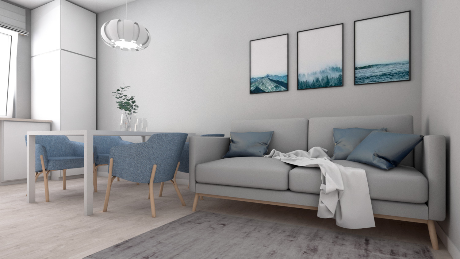 Обложка проекта: Кухня гостиная / спальня / в однушке