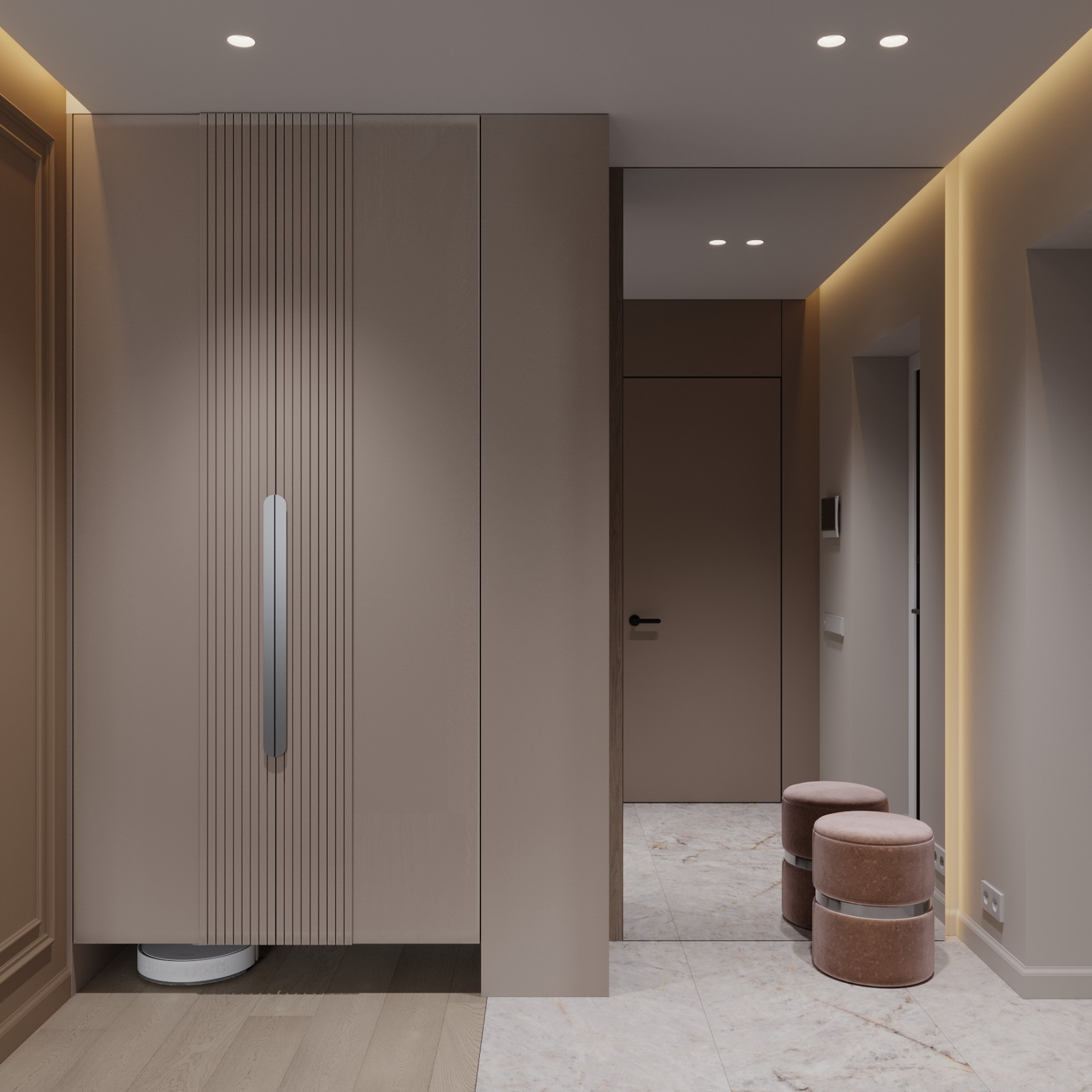 Сокол, 100кв.м. нежный интерьер в бежевых тонах