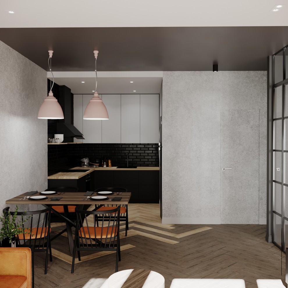 Кухня-гостиная в стиле лофт