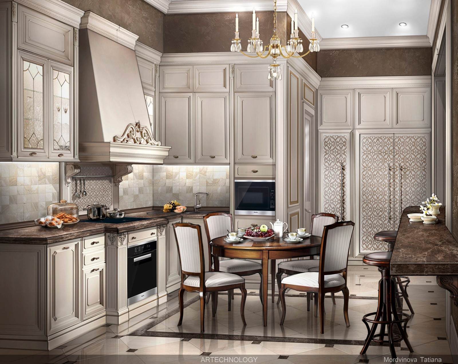 Обложка проекта: 2DВизуализация кухни (архитектурная мастерская Artechnology)