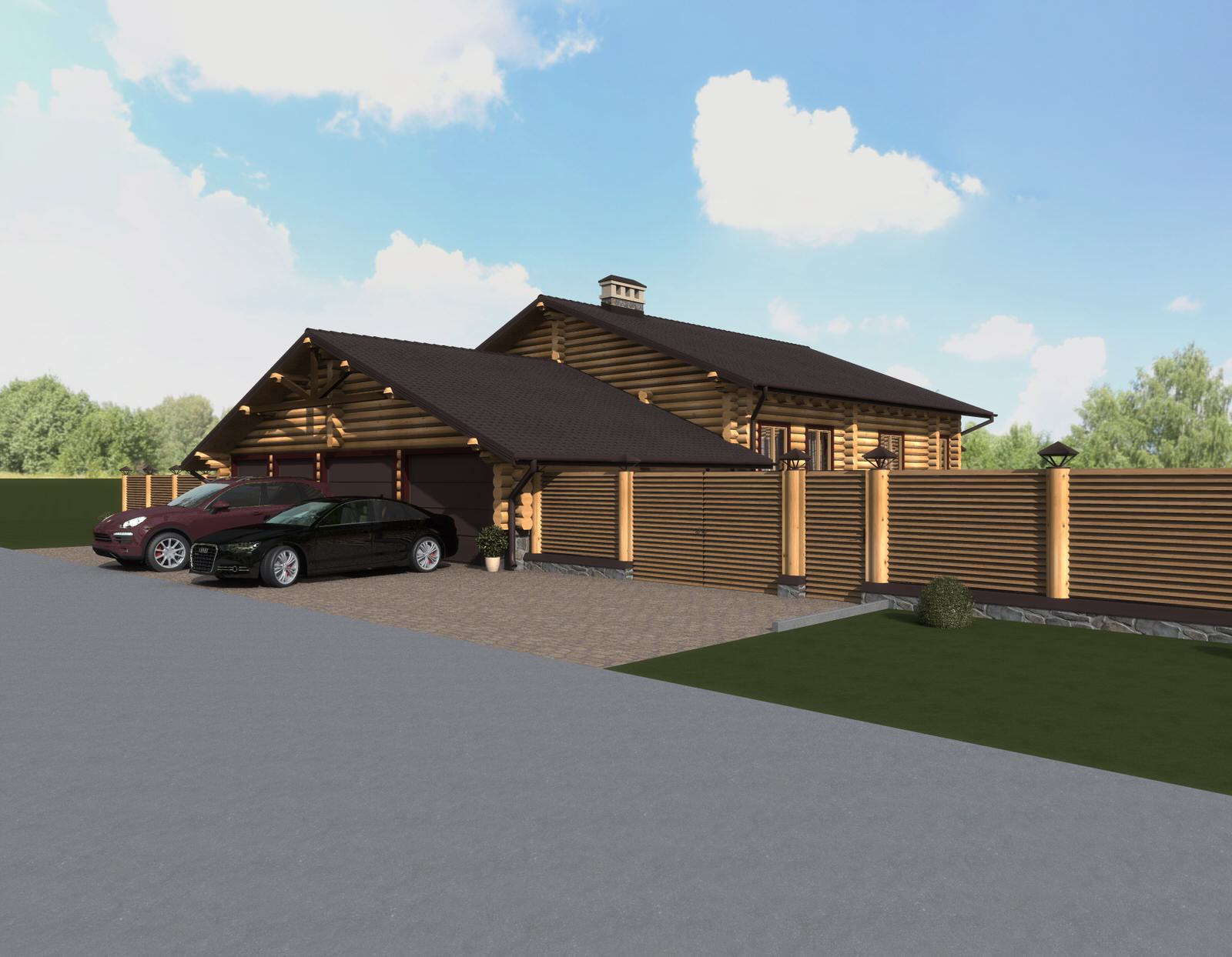 Фасад и экстерьер загородного деревянного дома