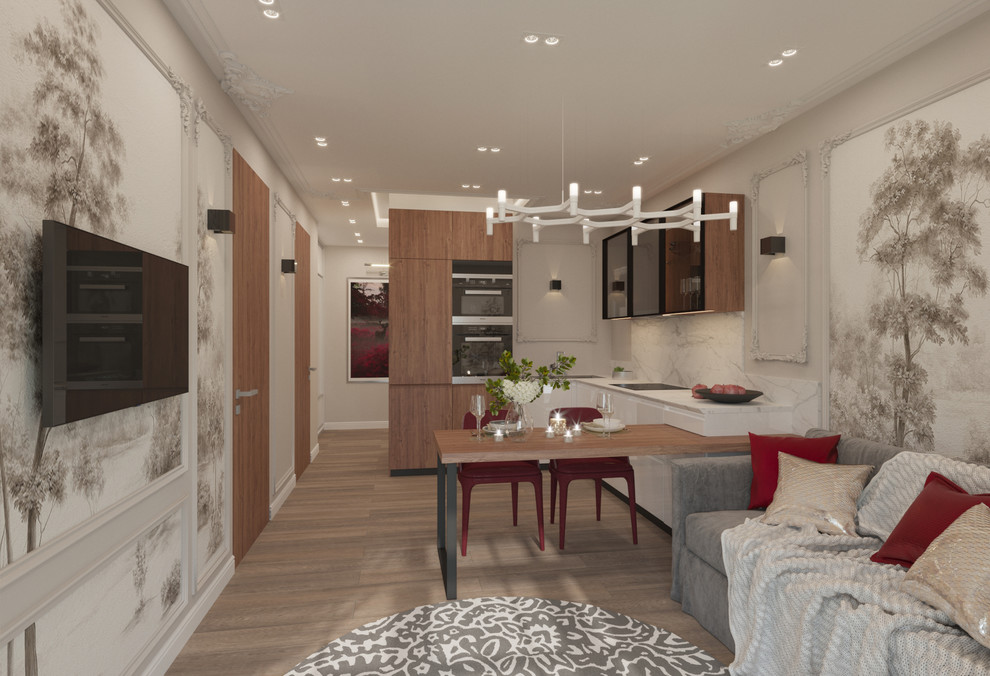 Нежный интерьер в красно-розовых тонах