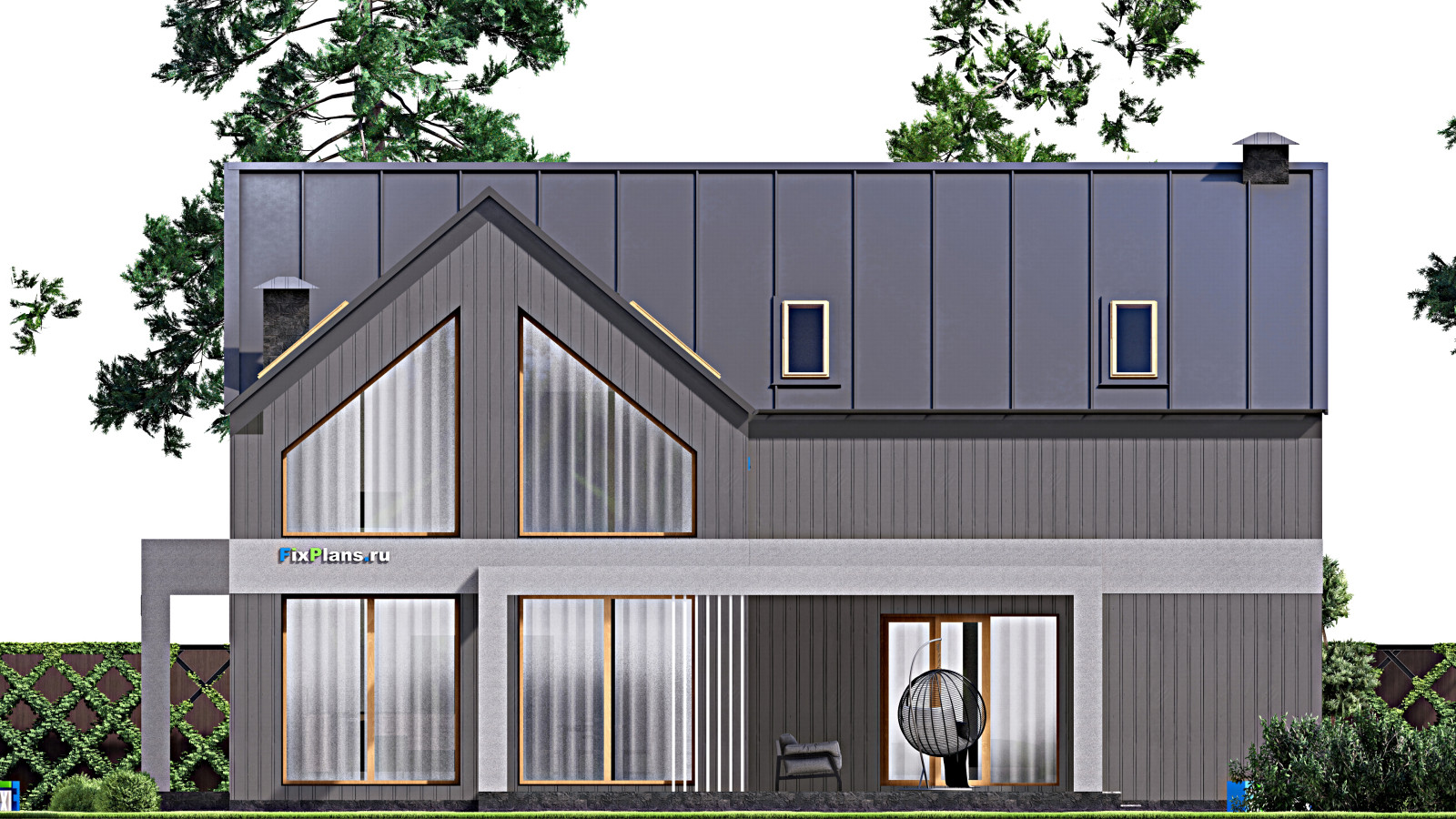 Проект дома с мансардой 16х28 м S410м2 F-16514