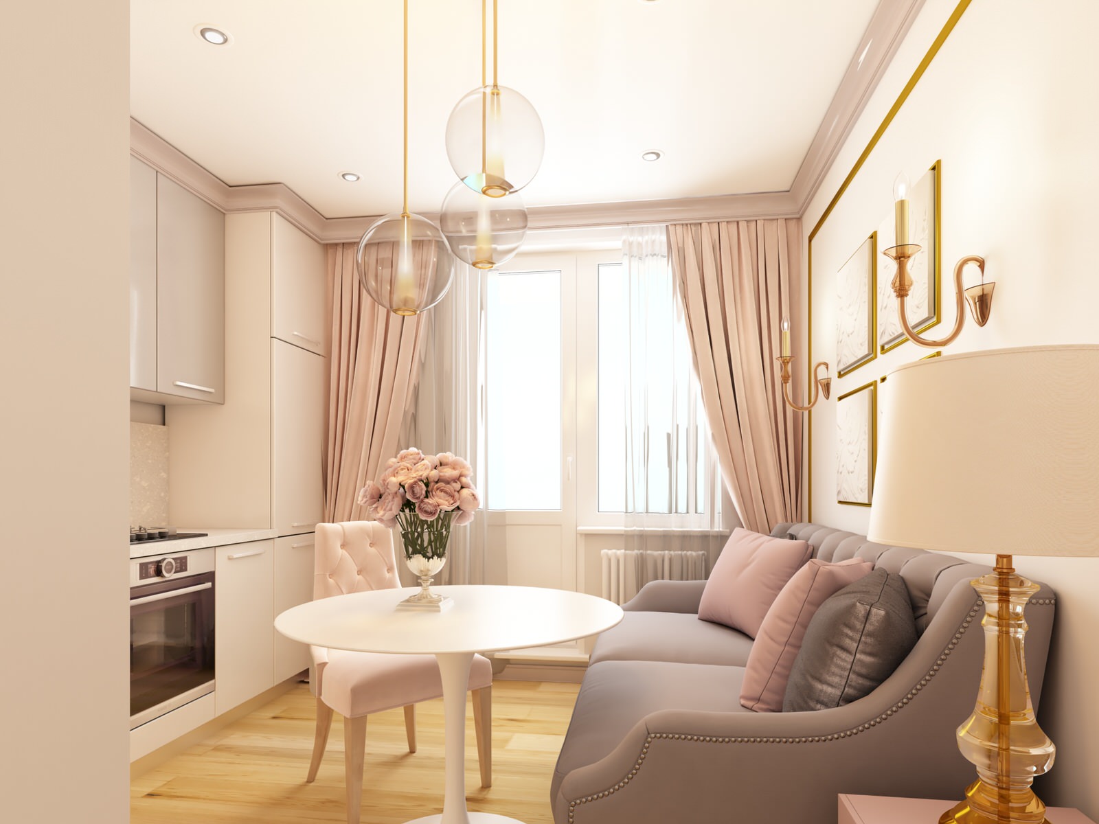 Однокомнатная квартира для девушки. Кухня