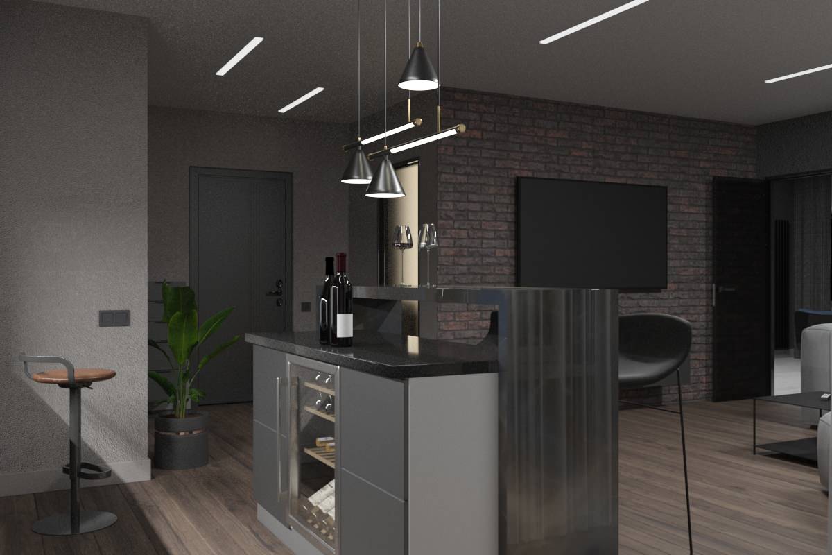 Обложка проекта: кухня-гостиная в ЖК Парк Апрель